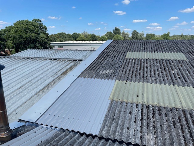 Roof repairs to a Warehouse roof in Ash Vale, Aldershot, Hampshire