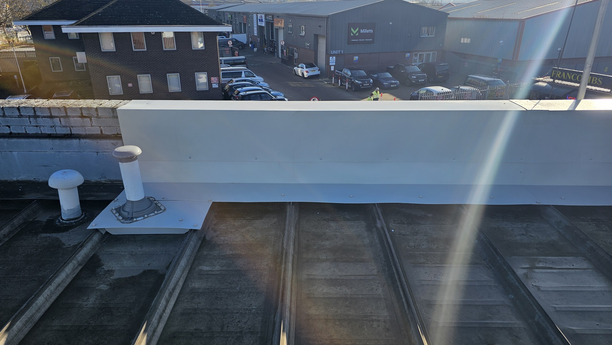 Parapet wall and roof repairs to an office in Rochester, Kent